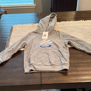 Under Armour Gray Kids Curry Hoodie with Blue Logo
